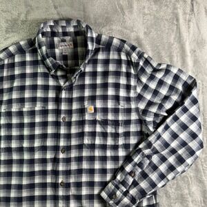 Carhartt Flannel Shirt Relaxed Fit Plaid Button Up Long Sleeve XL